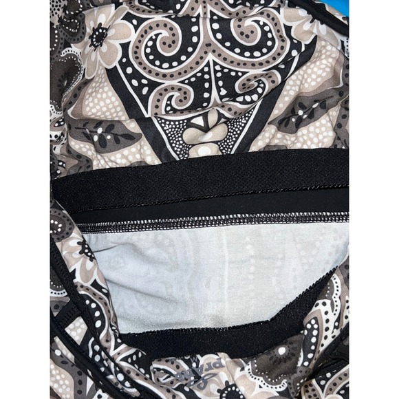 NEW Prana Veeda Tank Top Womens Medium Black Paisley Floral Strappy Shelf Bra - Picture 7 of 7